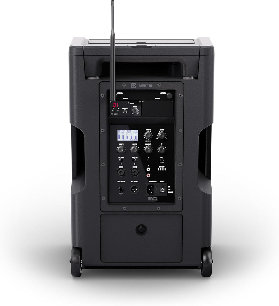LD Systems ANNY 10 HHD Mobiler Bluetooth PA-Lautsprecher mit Akku, Mixer und 1x Funkmikrofon 823-832