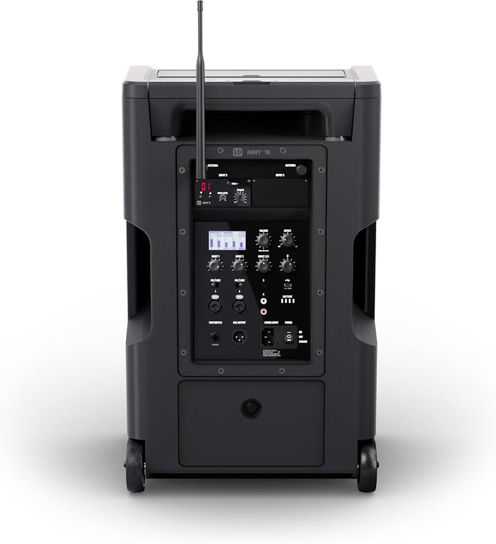 LD Systems ANNY 10 HHD Mobiler Bluetooth PA-Lautsprecher mit Akku, Mixer und 1x Funkmikrofon 823-832