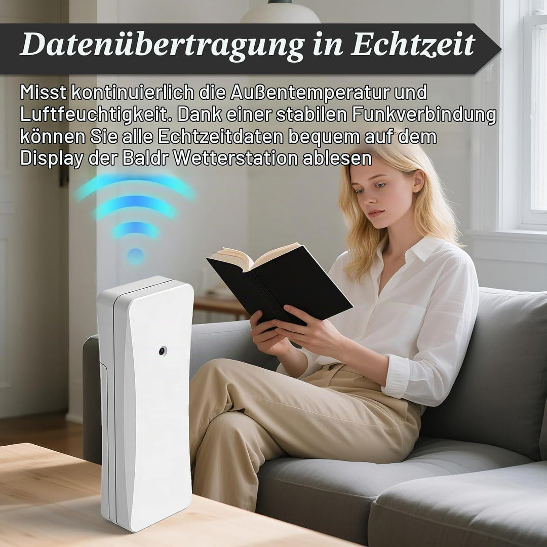 2 Stück Aussensensor für Wetterstation: Funk-Aussensensoren Verbinden mit der Basisstation, Drahtlos
