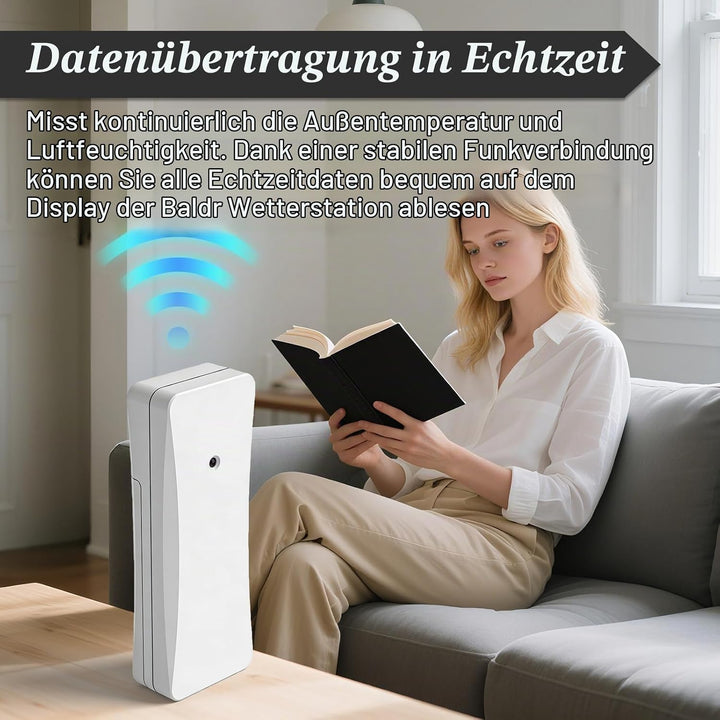 2 Stück Aussensensor für Wetterstation: Funk-Aussensensoren Verbinden mit der Basisstation, Drahtlos