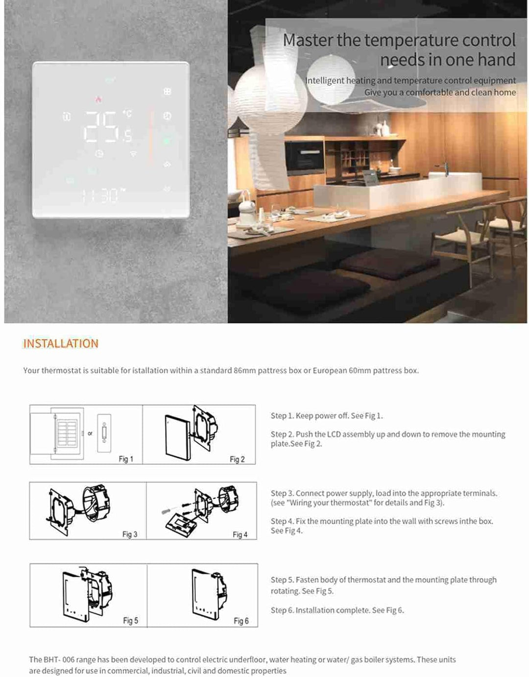Decdeal WiFi Thermostat Wasser-Fussbodenheizung,Unterstützung Von TUYA/Smart Life,Google Home,Progra
