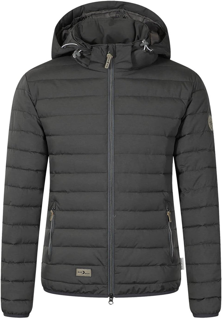 Blue Wave Damen Steppjacke Irina - Jacke gesteppt mit abnehmbarer Kapuze 40 Schwarz, 40 Schwarz