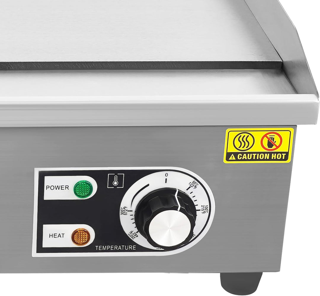 Grillplatte Bratplatte 3000W,22 Zoll Kommerzielle Rechteckig Elektrische Grillplatte aus Edelstahl F