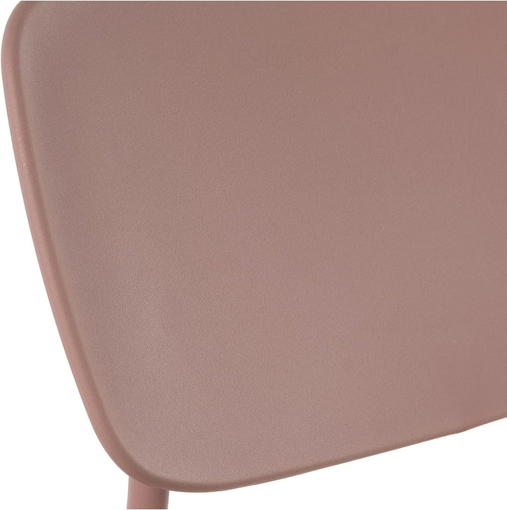 DRW Set aus 4 Stühlen aus Polypropylen und Metall in Rosa 43 x 48 x 78 cm, Höhe der Sitzfläche 44 cm
