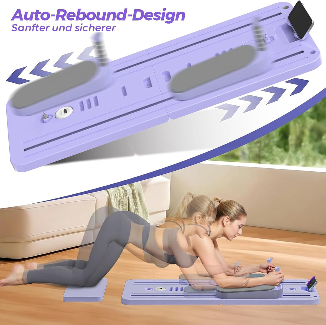 SPYLAVE Pilates Board Upgraded, 6-in-1 Faltbares Pilates Reformer Set für Zuhause, Multifunktionales