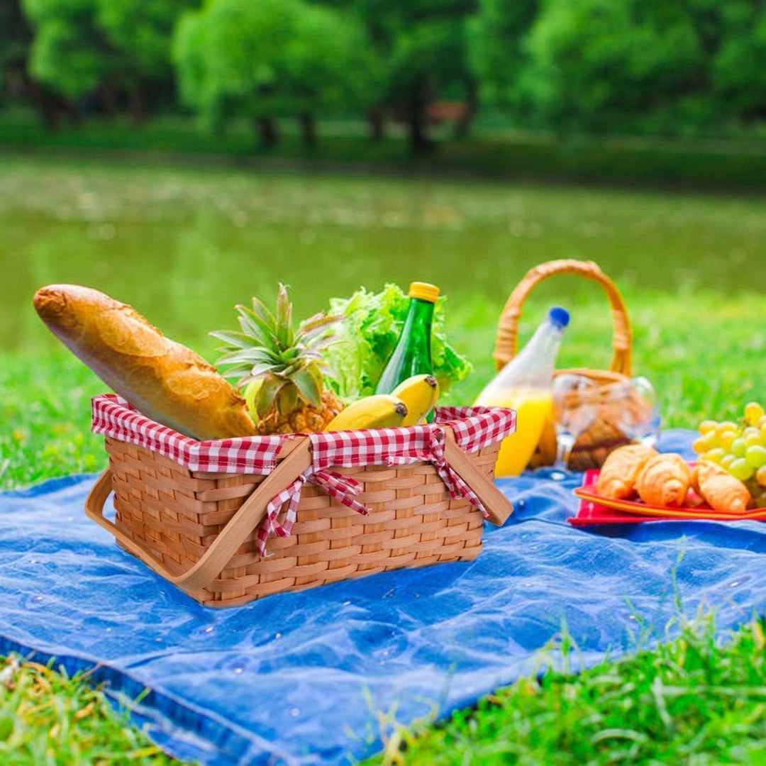 Bekith Geschenkkorb Natur Wicker Camping Picknickkorb Präsentkorb Holz, 32x20x16cm