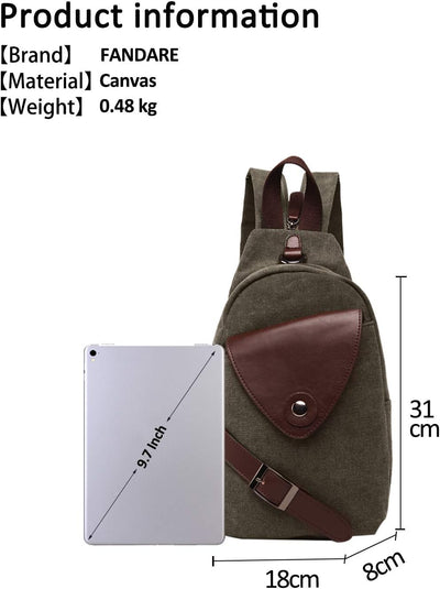 FANDARE Klassische Sling Bag Sport Rucksack Party Outdoor Tragbare Crossbody Tasche Damen/Herren Bre