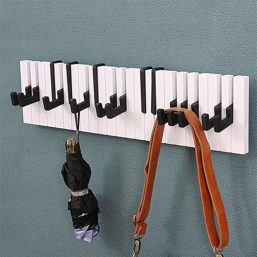 GMMH Design Wandgarderobe Kleiderhaken Hakenleiste 16 Haken Klavier Garderobe Piano NEU