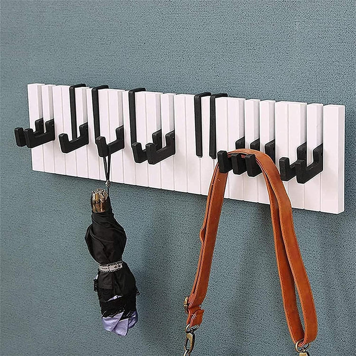 GMMH Design Wandgarderobe Kleiderhaken Hakenleiste 16 Haken Klavier Garderobe Piano NEU