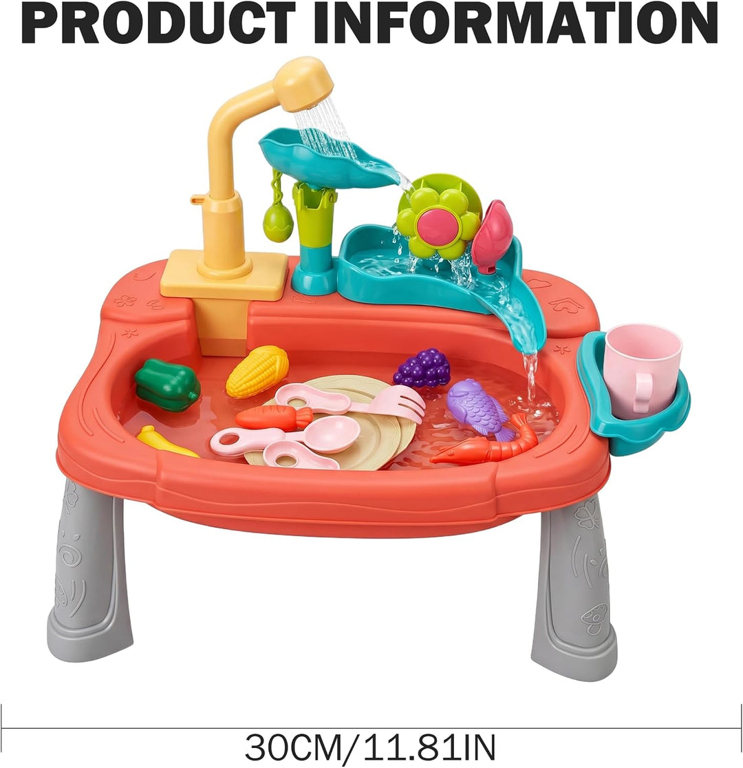 Spielspüle mit fliessendem Wasser, lustiges Baby-Wassertisch, Waschen und Angeln, Rollenspiel-Set fü