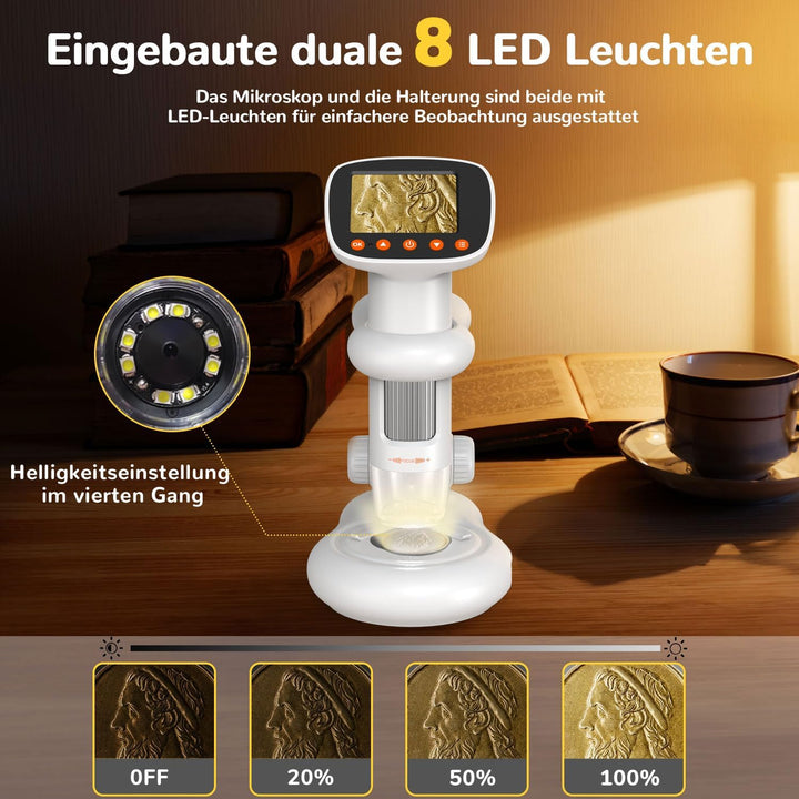 Microscope IMICHI Mikroskop für Kinder Bildschirm 1000X grosse Vergrösserung klares Bild, einzigarti