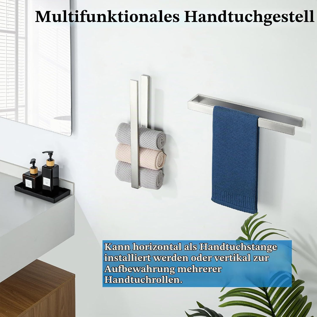 SAYAYO Handtuchhalter Ohne Bohren 40CM Handtuchhalter Gebürstet Selbstklebend Edelstahl Handtuchstan