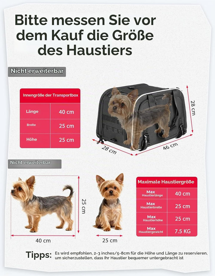 KEMIMOTO Motorrad Haustierträger, Erweiterbar &amp; Fluggesellschaft Zugelassen, Tragetasche für Kleine