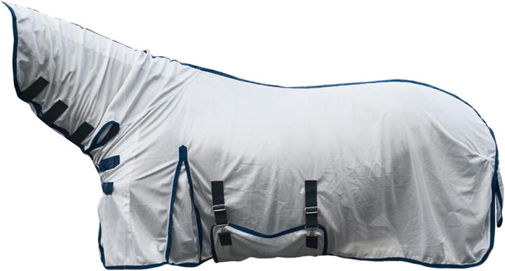 HKM 4057052161261 Fliegendecke -Lyon- Mit Halsteil7100 Silber145 145 cm Silber, 145 cm Silber
