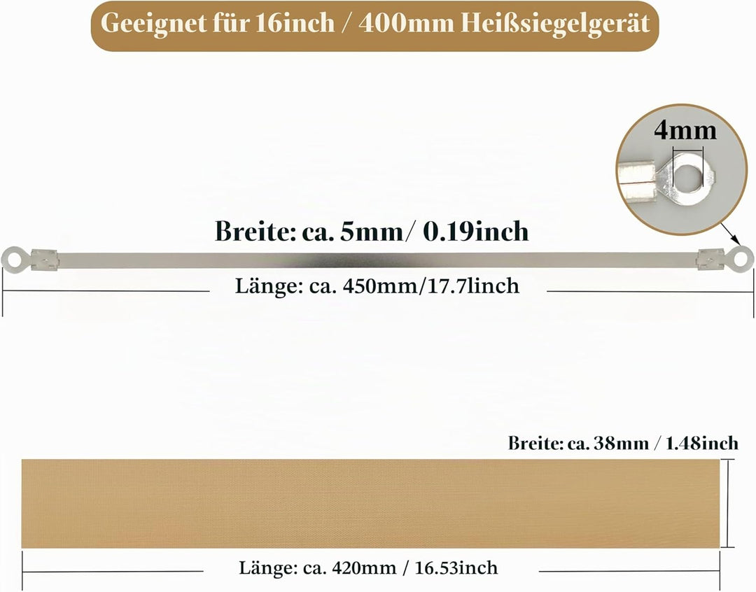 SEELAUGH 10 Stück Heisssiegelgerät Folienschweissgerät Ersatzteile(5mm breit), für die Meisten Manue