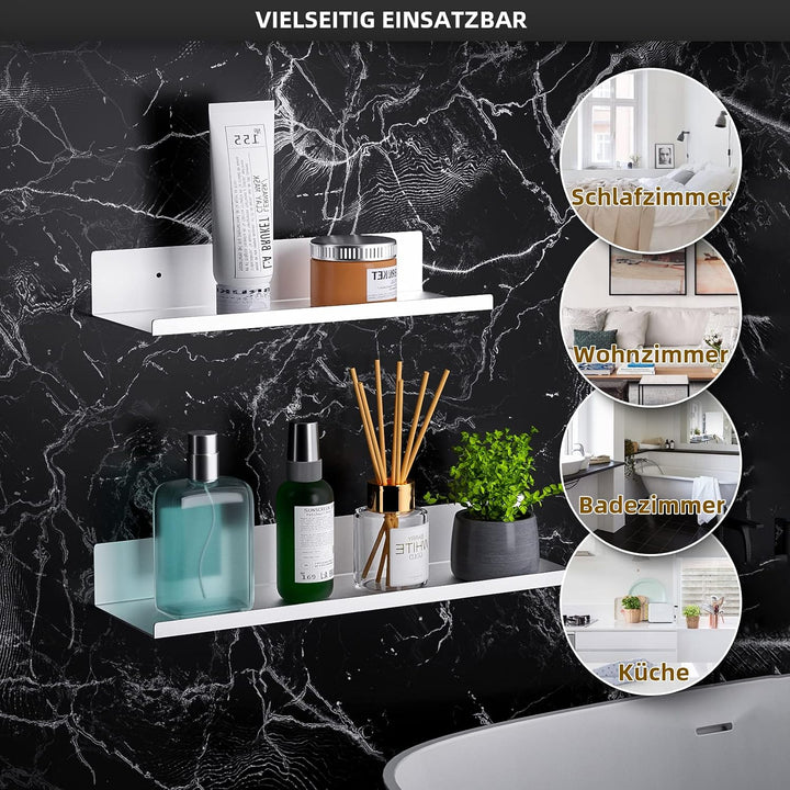 Duschablage Badezimmer Regal Ohne Bohren, 2er Set Badregal Duschkorb Ablagen Wandregal Duschregal Se