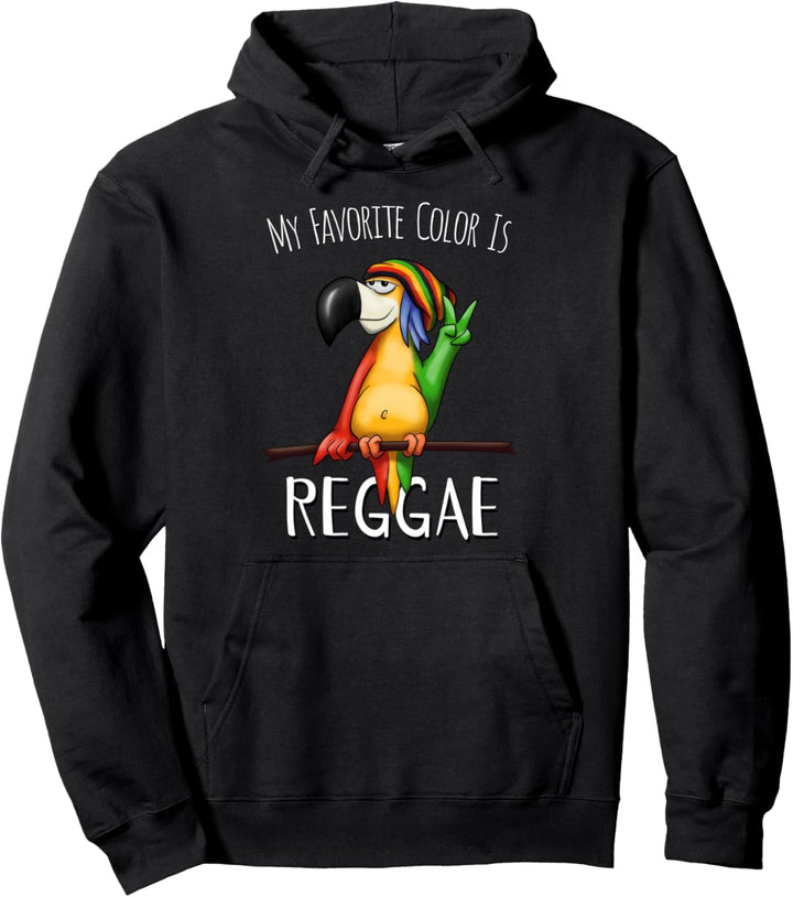 Meine Lieblingsfarbe ist Reggae Lässiger Rasta Papagei Pullover Hoodie