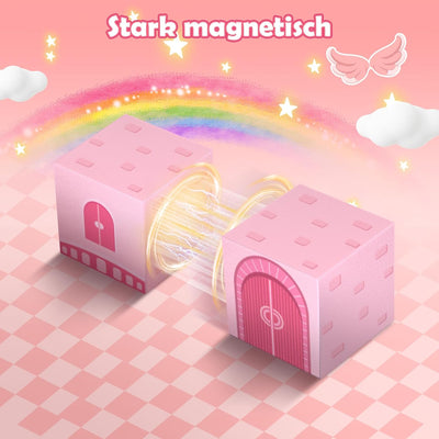 PINKCAT Magnetische Bausteine - Rosa Schloss Magnete Bausteine Spielset, Magnetischer Spielzeugbaust