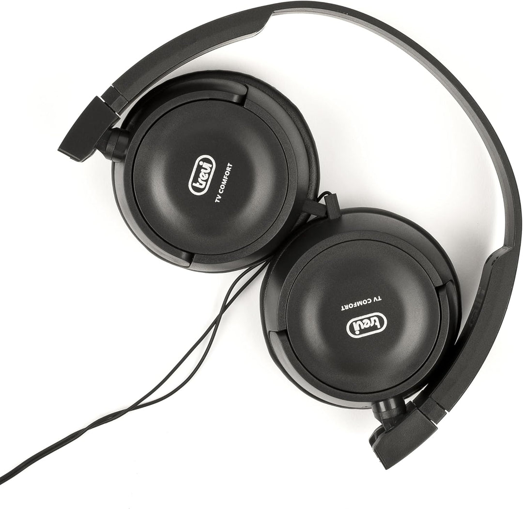 Trevi HTV 649 B Stereo-TV-Kopfhörer mit bequemem und leichtem Kabel, integrierte Lautstärkeregler, h
