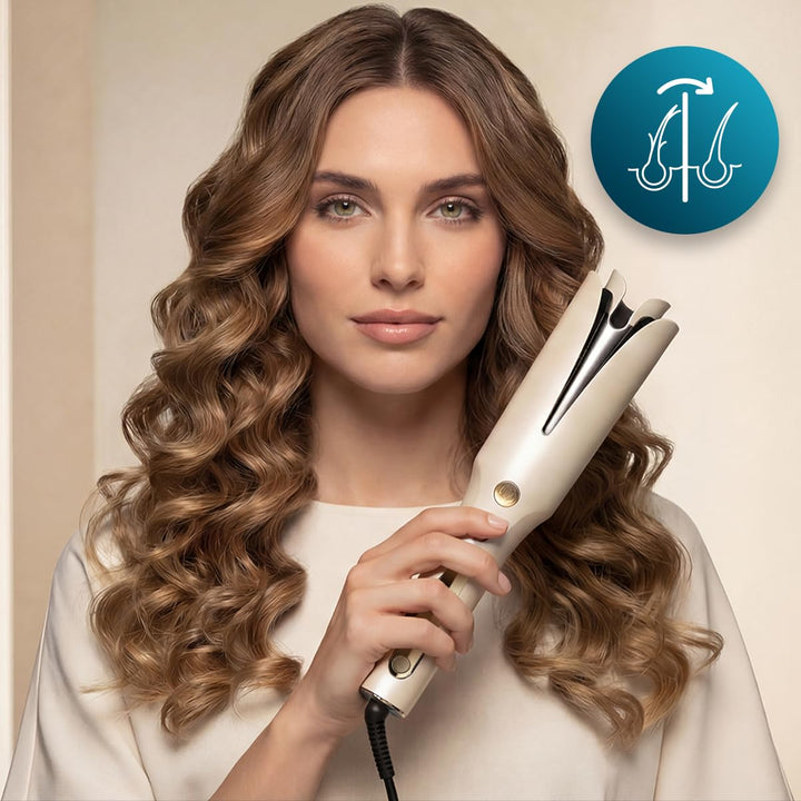 Cecotec Automatischer Lockenstab SurfCare Magic Waves Plasma. 32 mm Keramik, Plasma-Technologie, Rot