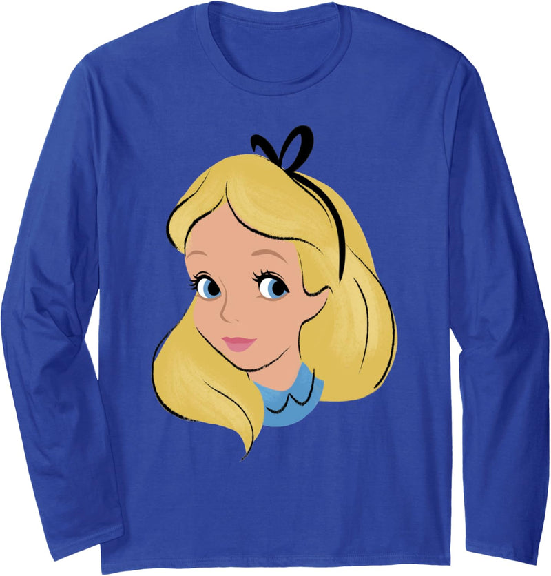 Disney Alice In Wonderland Alice Big Face Langarmshirt