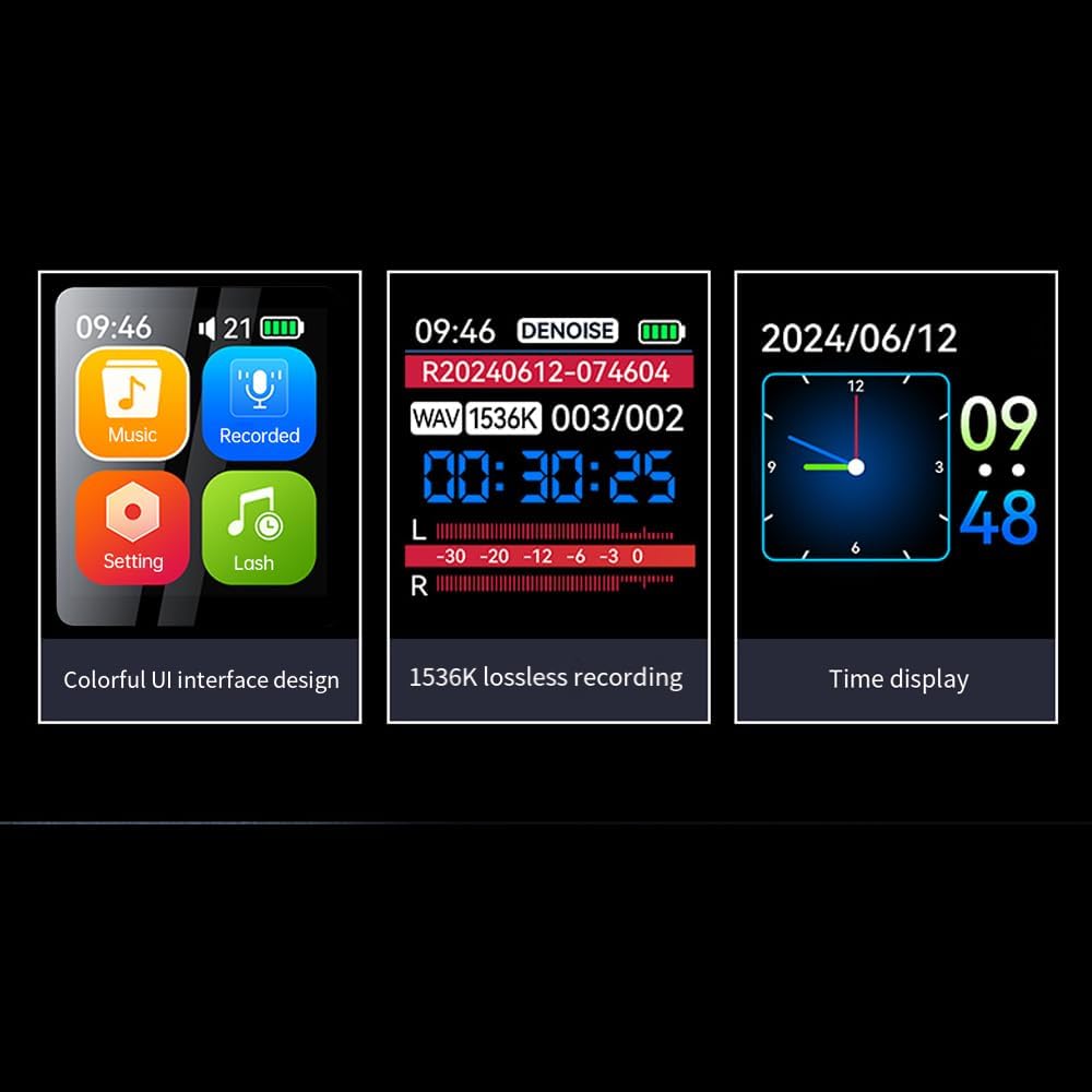 Bisofice Digitale Diktiergeräte 64GB Voice Recorder-1536 Kbps, sprachaktivierte Audioaufnahme,Zeitge