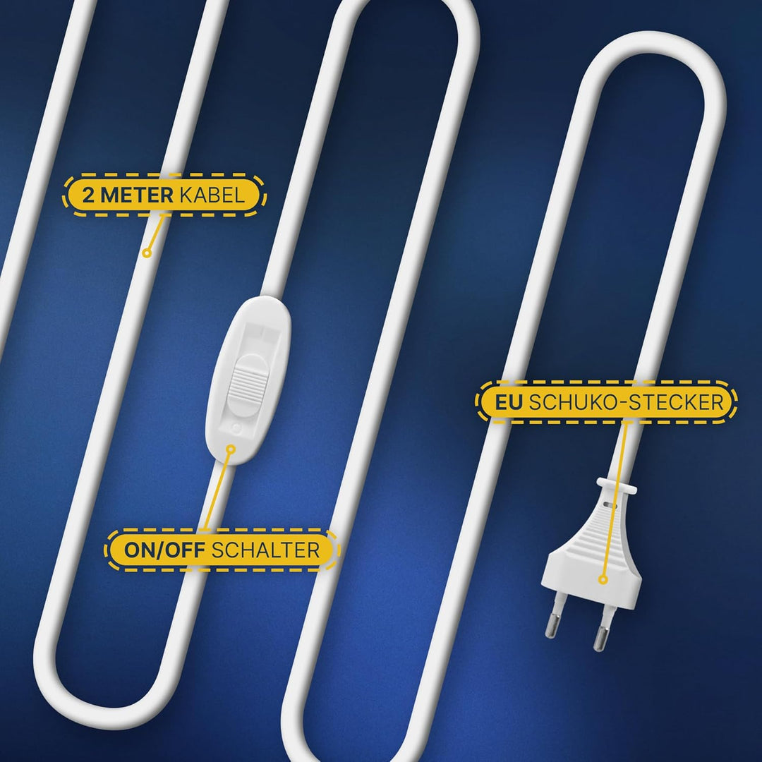 Bestlivings Mobiler Deckenventilator mit Stecker und Schalter, 220V-240V / 5 Watt, Ø40 cm Portabler