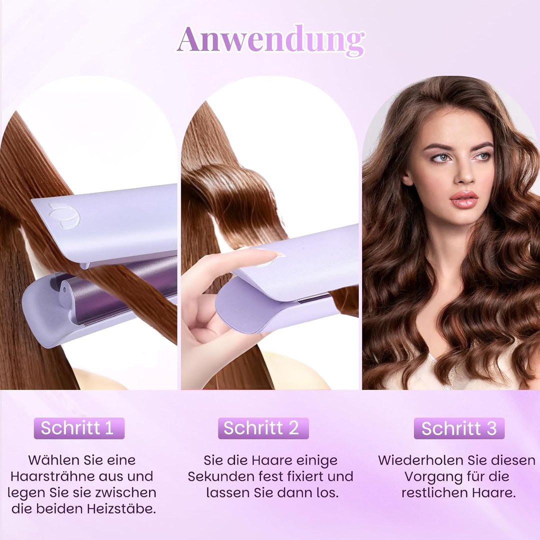 32mm Welleneisen Lockenstab für Haare,Lockenstab Grosse Locken mit 9 Temperaturen LED-Anzeige,Beach