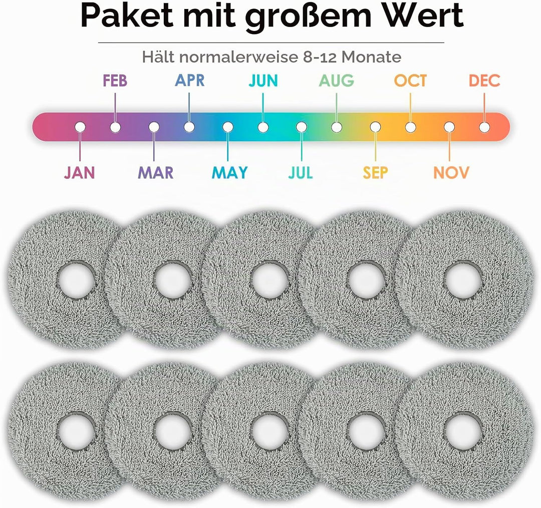 (10 Stück) X50 Ultra Ersatz Mopp Pads Wischpad für Dreame X50 Ultra/ X40 Ultra/ X30 Ultra/ L10s Ultr