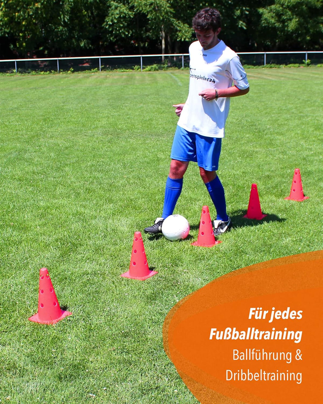 Loch-Markierkegel 30 cm – Soft-Pylone – Markierkegel – 5 im Set – Fussball, Hundetraining, Kitas & P
