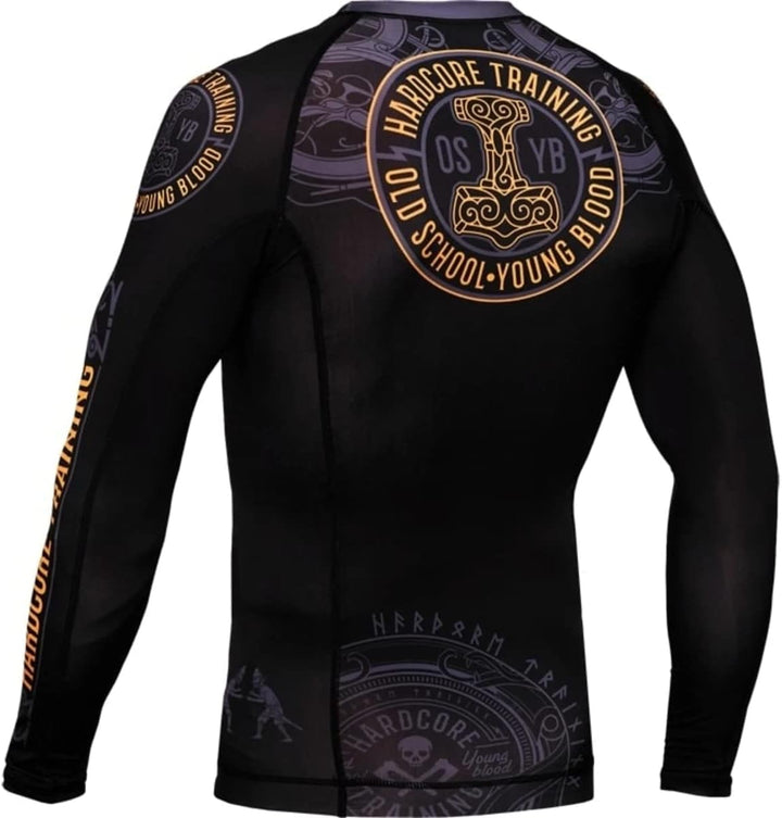 Hardcore Training Herren Manner Rashguard Kompression Lange Armel Jiu Jitsu MMA No-Gi Enge BJJ Grapp