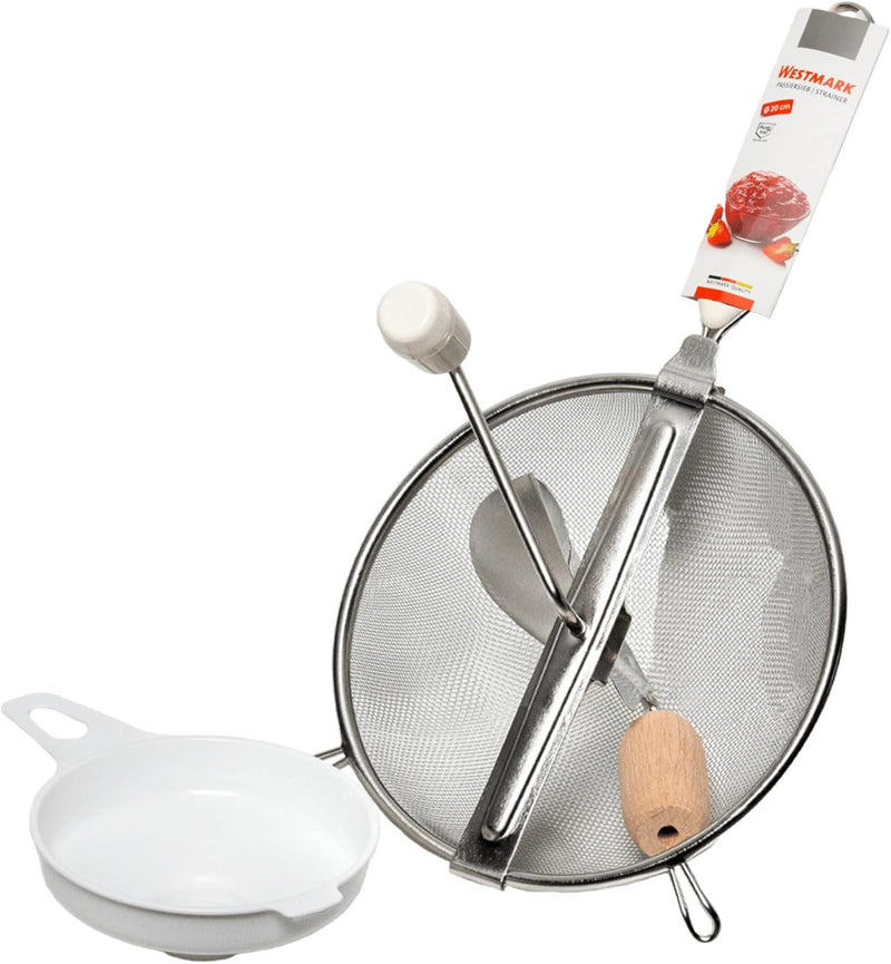 Westmark Einkoch-Set S- Küchensieb & Einmach-Trichter für Marmelade, Mus oder Brei - 20cm Durchmesse