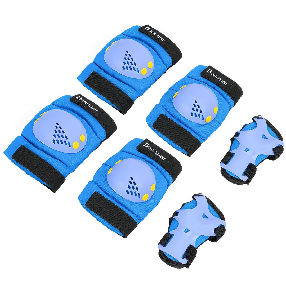 BOSONER Knieschoner Kinder Schoner Inliner Protektoren 6er Set Schützer Inliner Inline Skates Knie U
