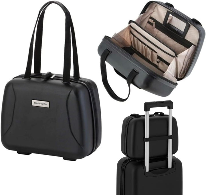 CarryOn Skyhopper Beauty Case Damen - Hartschale Kosmetikkoffer 13 L - Handgepäck (schwarz), Schwarz