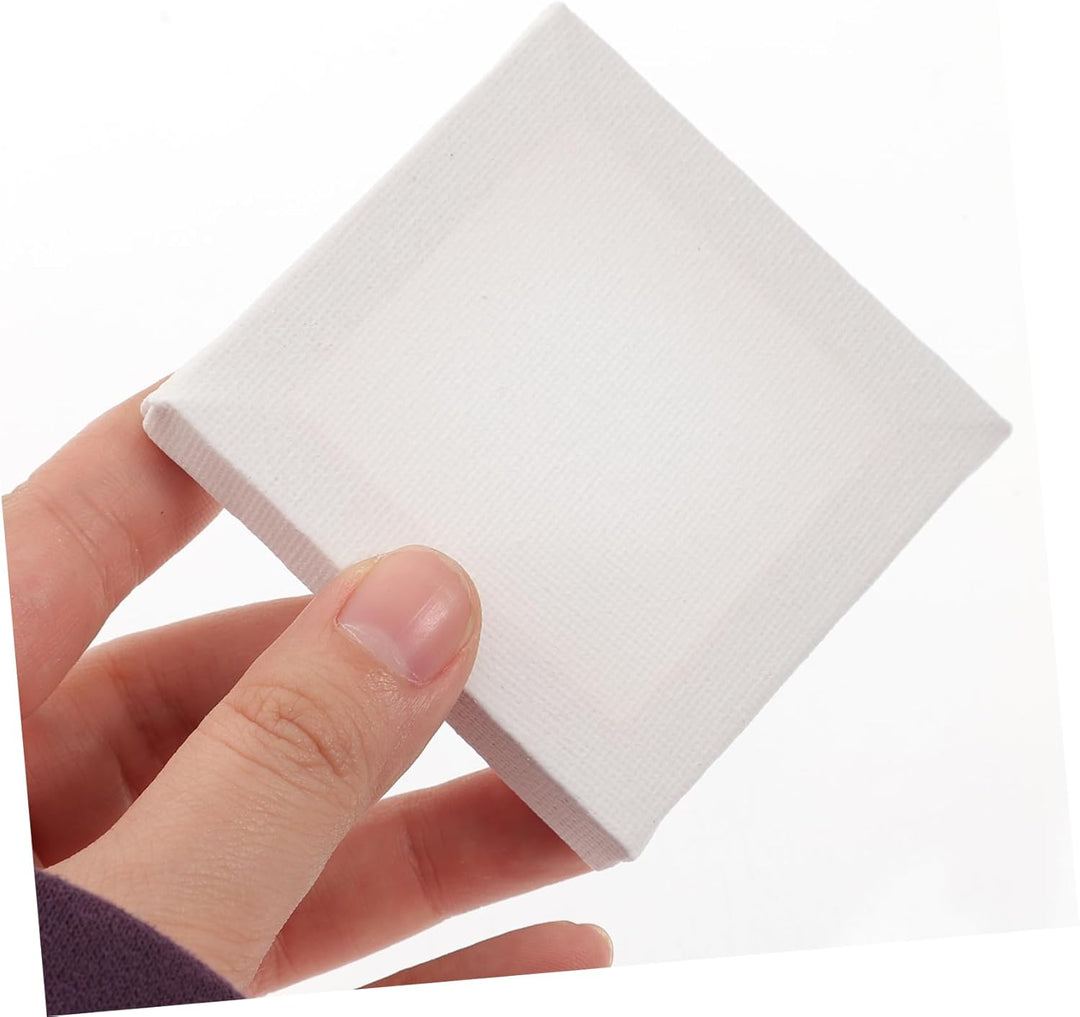 TEHAUX 12 Stück Kleiner Ölgemälde Leinwandtafeln 7x7cm Aus Baumwolle Holzrahmen Für Selbstgemacht Ma