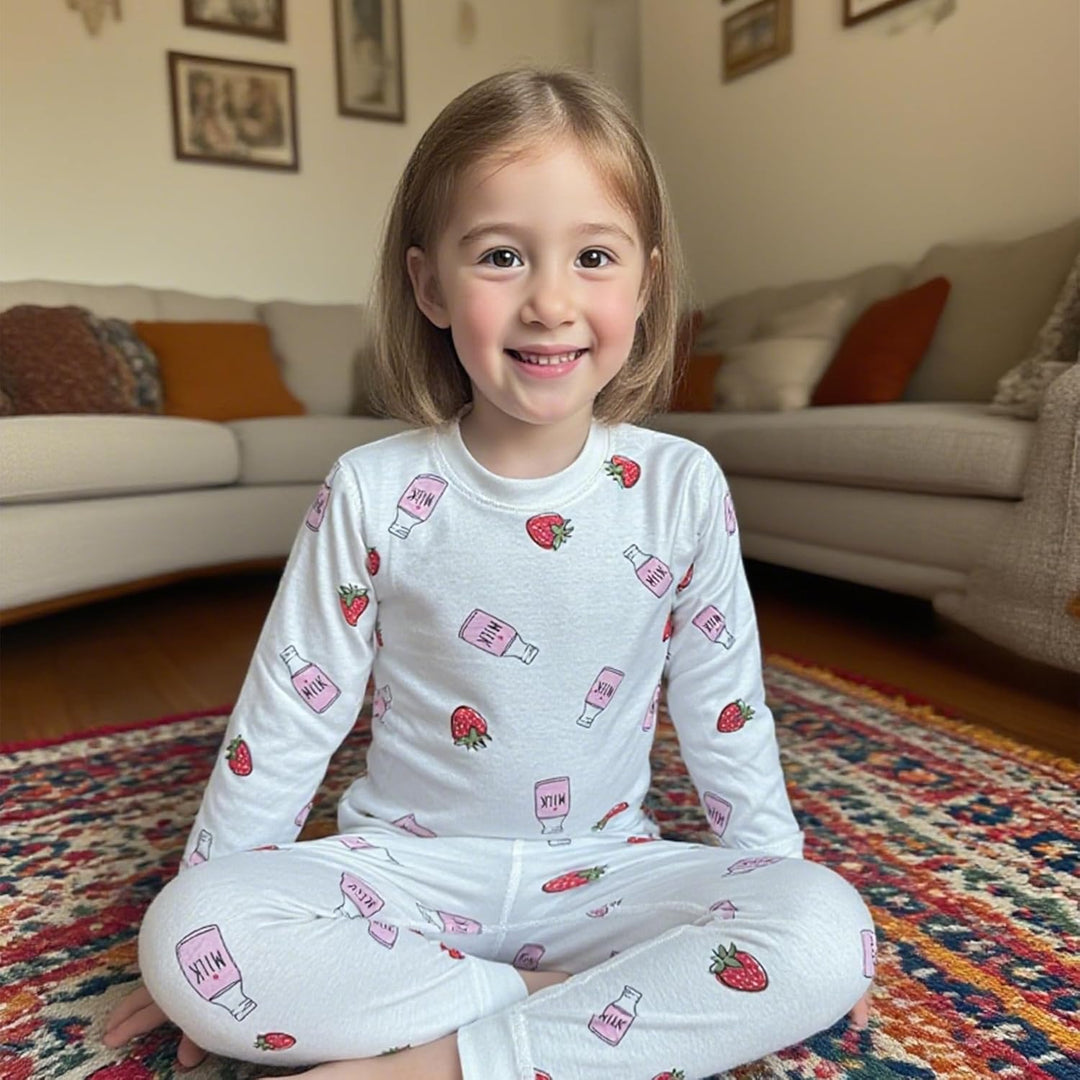 100% Baumwolle Baby Kinder Schlafanzüge Jungen Mädchen Pyjamas Set Langarm Nachtwäsche 1-2 Jahre Erd
