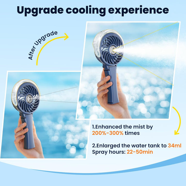 HandFan Handventilator Akku Tragbarer USB Ventilator Elektrischer 17ML Wassertank Mini Lüfter Batter