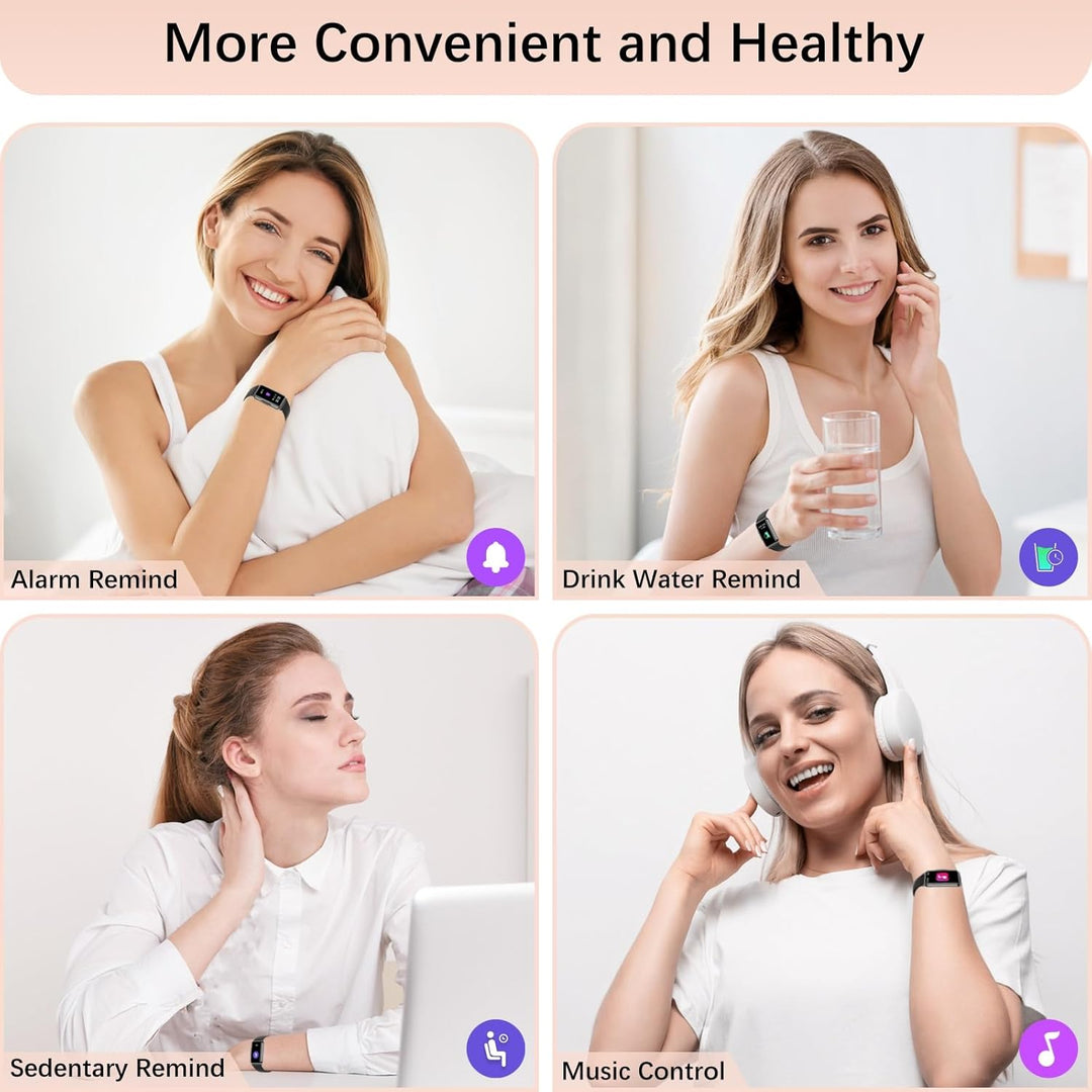 Smartwatch Damen, Schrittzähler Uhr IP68 Wasserdicht Fitness Tracker mit 123 Sportmodi, Fitnessuhr D