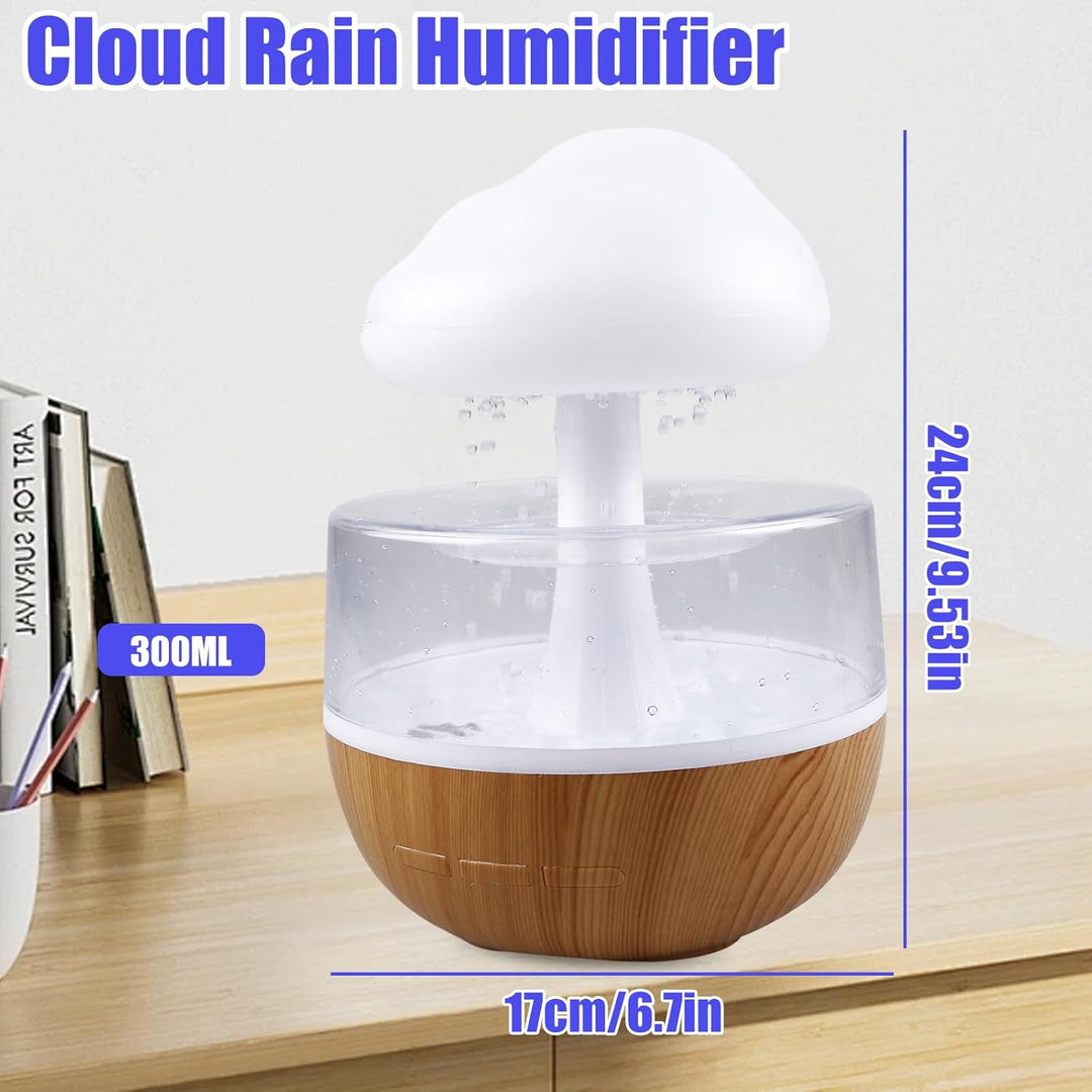 Regenwolken Luftbefeuchter mit Nachtlicht: Regen Wolke Luftbefeuchter Wasserfall Lampe, 3 in 1Raumbe