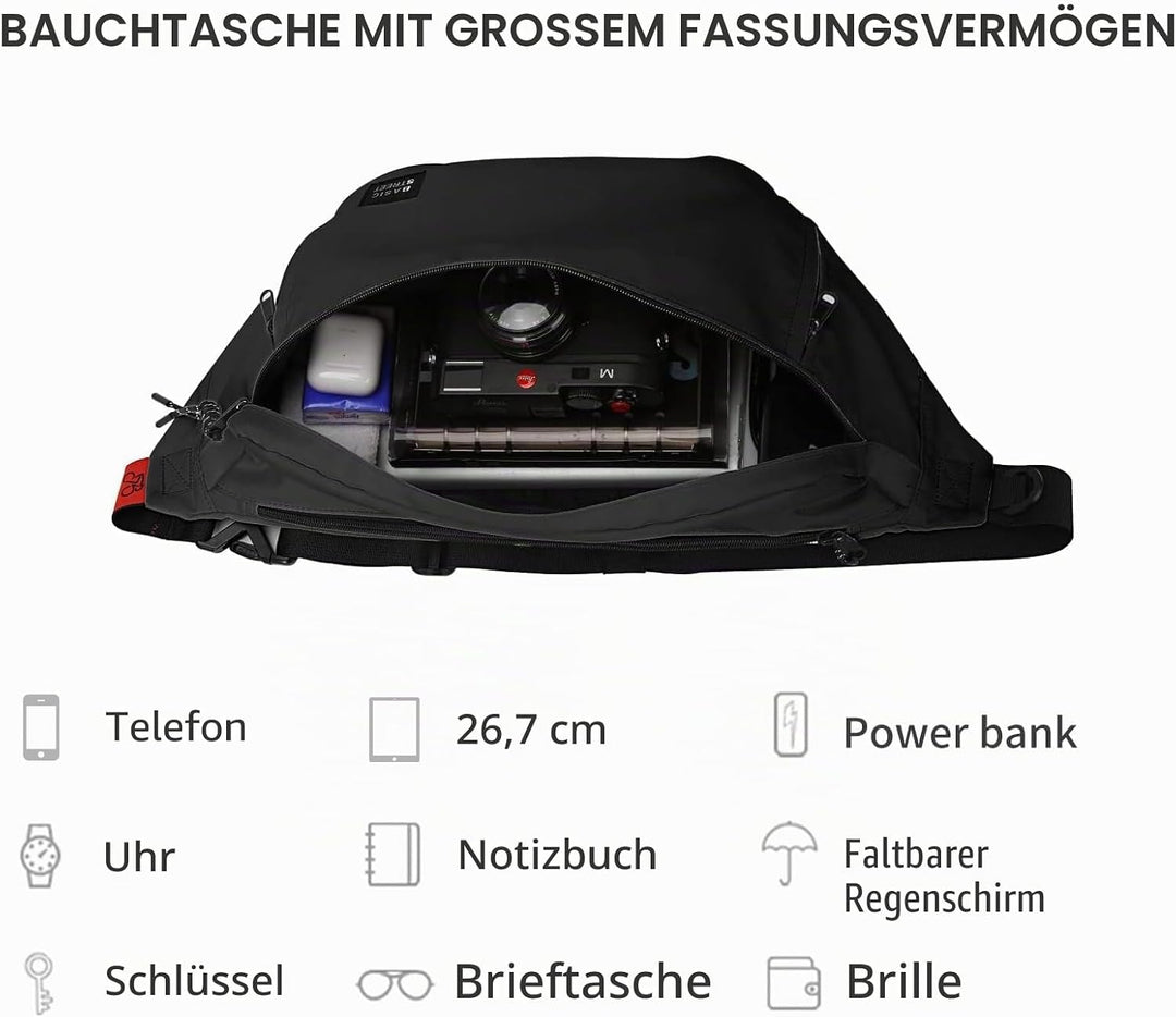 Grosse Gürteltasche in Übergrösse für Männer und Frauen, wasserdicht, Hüfttasche mit verstellbarem G