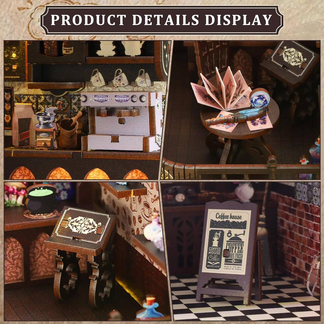 Book Nook Kit für Erwachsene: LUMYCE Holzpuzzle DIY Miniatur Haus 3D Puppenhaus - Buchstütze für Büc