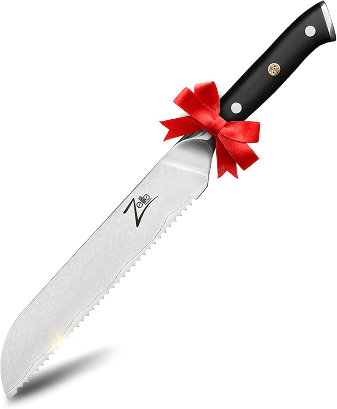 Zelite® Brotmesser, 20,3 cm Damastmesser, Scharfes Küchenmesser, Japanisches Messer für Zuhause &amp; Ga