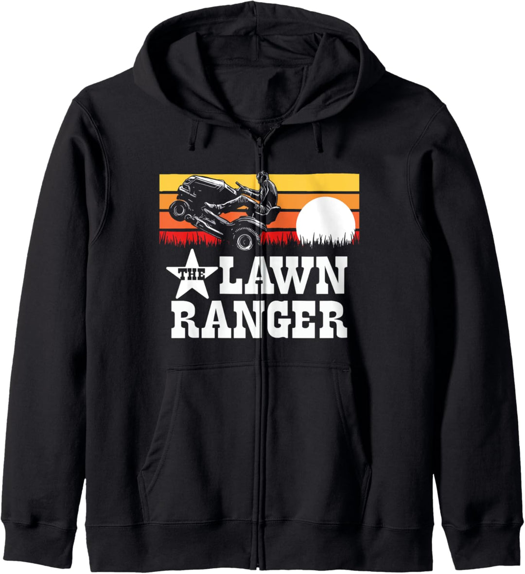 The Lawn Ranger Riding Lawn Mower Wheelie Funny Vintage Kapuzenjacke