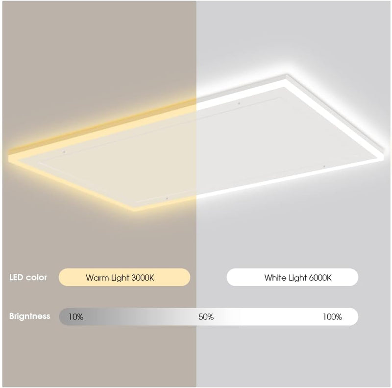 byecold Infrarotheizung mit Thermostat Deckenheizung 800W LED Beleuchtung Licht Kaltweiss/Warmweiss