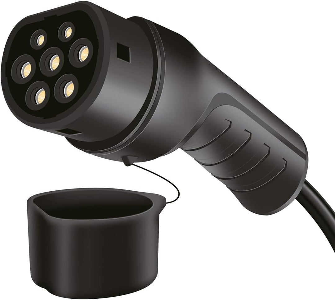 LogiLink E-Auto-Ladekabel, Typ 2, 3-phasig, Spiral, 20 A, 11 kW, mit Tasche, 5 m
