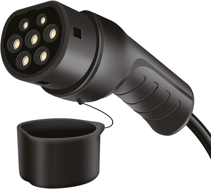 LogiLink E-Auto-Ladekabel, Typ 2, 3-phasig, Spiral, 20 A, 11 kW, mit Tasche, 5 m
