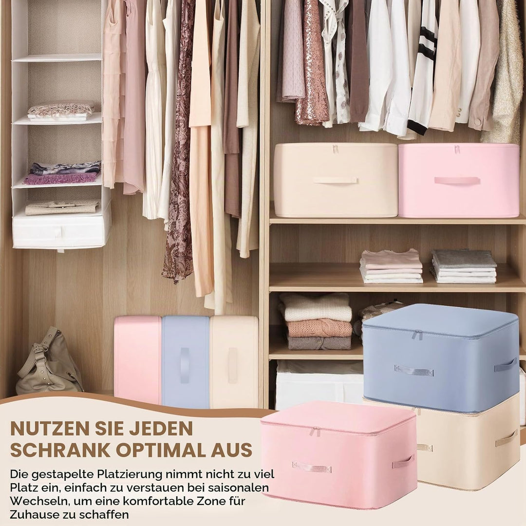 3 Stück Ultra Platzsparender Selbstkomprimierender Organizer, 52x42x60cm Aufbewahrungstasche für Bet