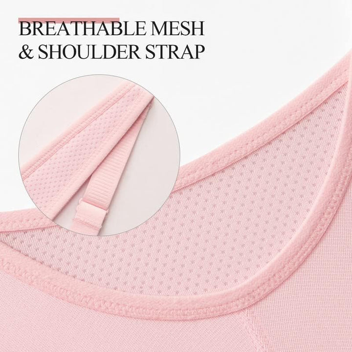 Wingslove Damen Sport BH ohne Bügel Nicht Gepolstert High Impact Bustier Halt Joggen BH 75C Rosa, 75
