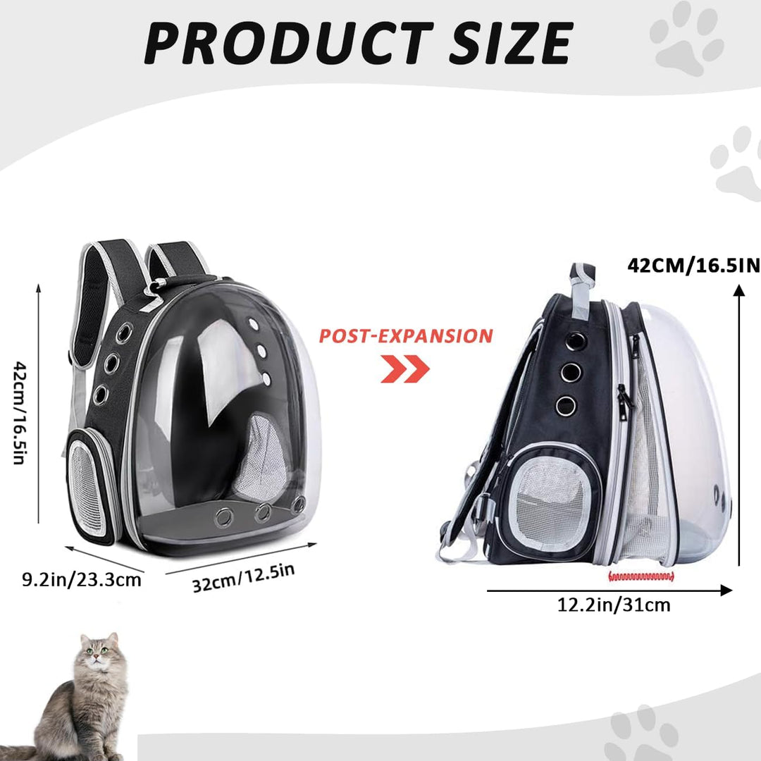 Erweiterbar Katzenrucksack Hunderucksack, Vorderrucksack für Katzen und Kleine Hunde, mit transparen