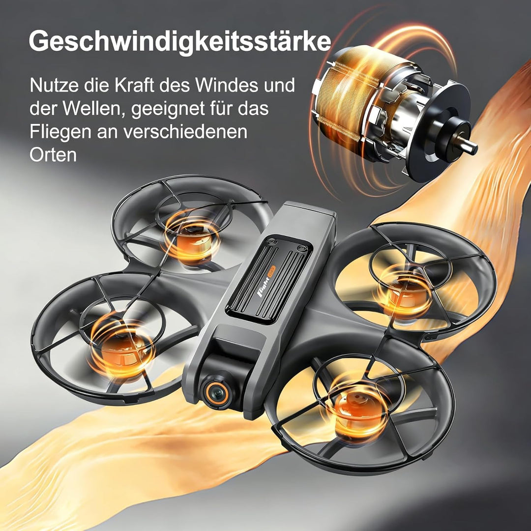 Drohne mit 4,9-Zoll-Bildschirm-Fernbedienung, HD-Dual-Kamera, bürstenlosem Motor, 360° Flips, optisc